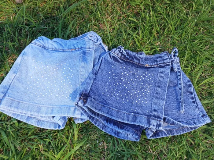 Short Pollera Beba Jean 2 al 6 Cn Brillos