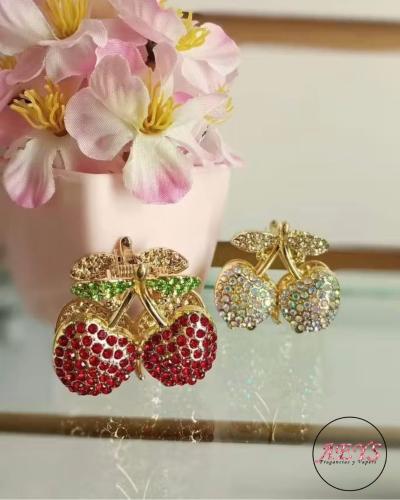 Broches Mini Cereza Strass de Metal