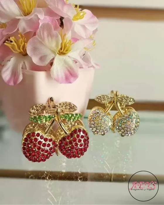 Broches Mini Cereza Strass de Metal