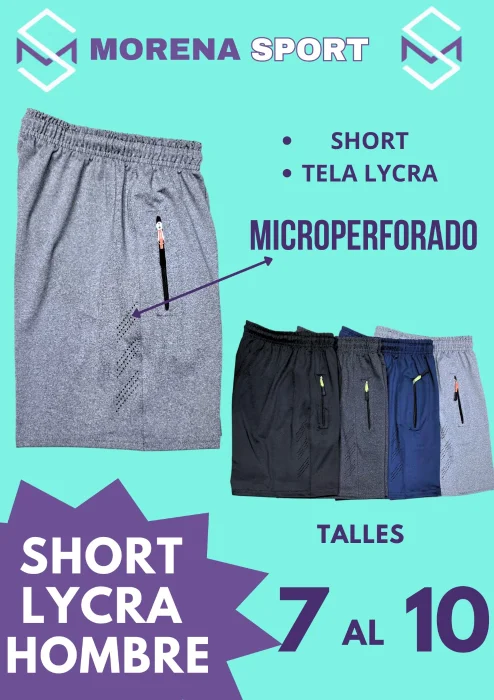 Short Microperforados Lycra Talles Especiales