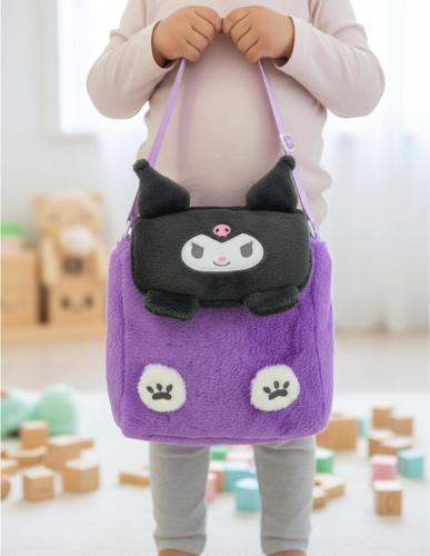 Bolso de Mano Bandolera Kuromi Peluche  Accesorio Infantil Nenas Niñas Calidad