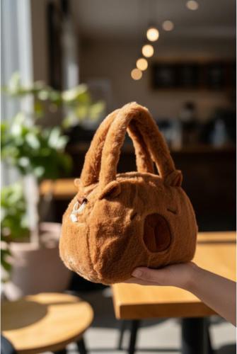 Cartera Peluche Capibara Mayorista Tendencia Kawaii Bolso Suave con Correa
