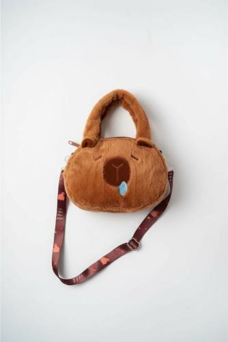 Cartera Peluche Capibara Mayorista Tendencia Kawaii Bolso Suave con Correa - Miniatura 3
