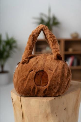 Cartera Peluche Capibara Mayorista Tendencia Kawaii Bolso Suave con Correa - Miniatura 5
