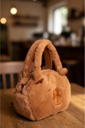 Cartera Peluche Capibara Mayorista Tendencia Kawaii Bolso Suave con Correa - Miniatura 6