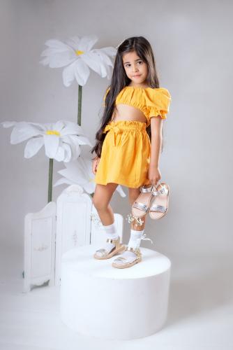 Sandalias Calzados Wara Metalizadas Niña Nena Hebilla Stras Dorada Plateada. - Miniatura 3