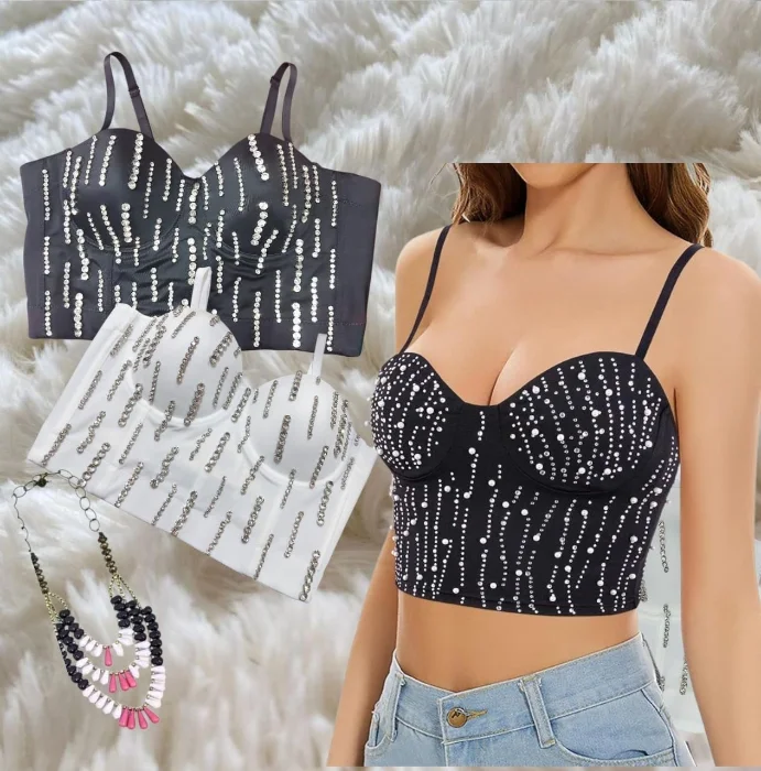 Corset con Piedras Bordadas Importado