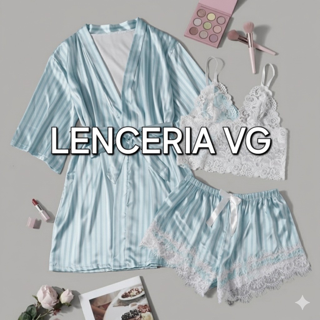 Pijama Saten ×3 Piezas - Imagen 1