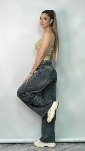 Jeans Wide Leg Cargo en Bota Pie - Miniatura 3