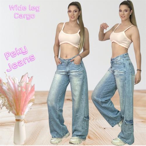 Jeans Wide Leg Cargo en Bota Pie - Miniatura 1