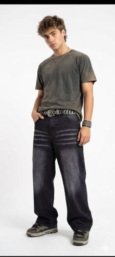 Jean Baggy Pantalon Ancho Denim Moda 2000's Hombre Y2k Mayoristas Hotsale - Miniatura 4