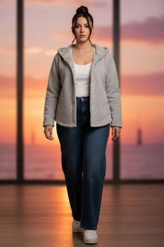 Campera Jazmin de Paño Boucle con Broches - Miniatura 2