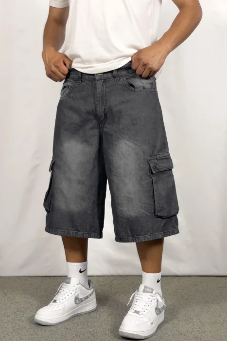 Bermuda Baggy Cargo Gris Loc