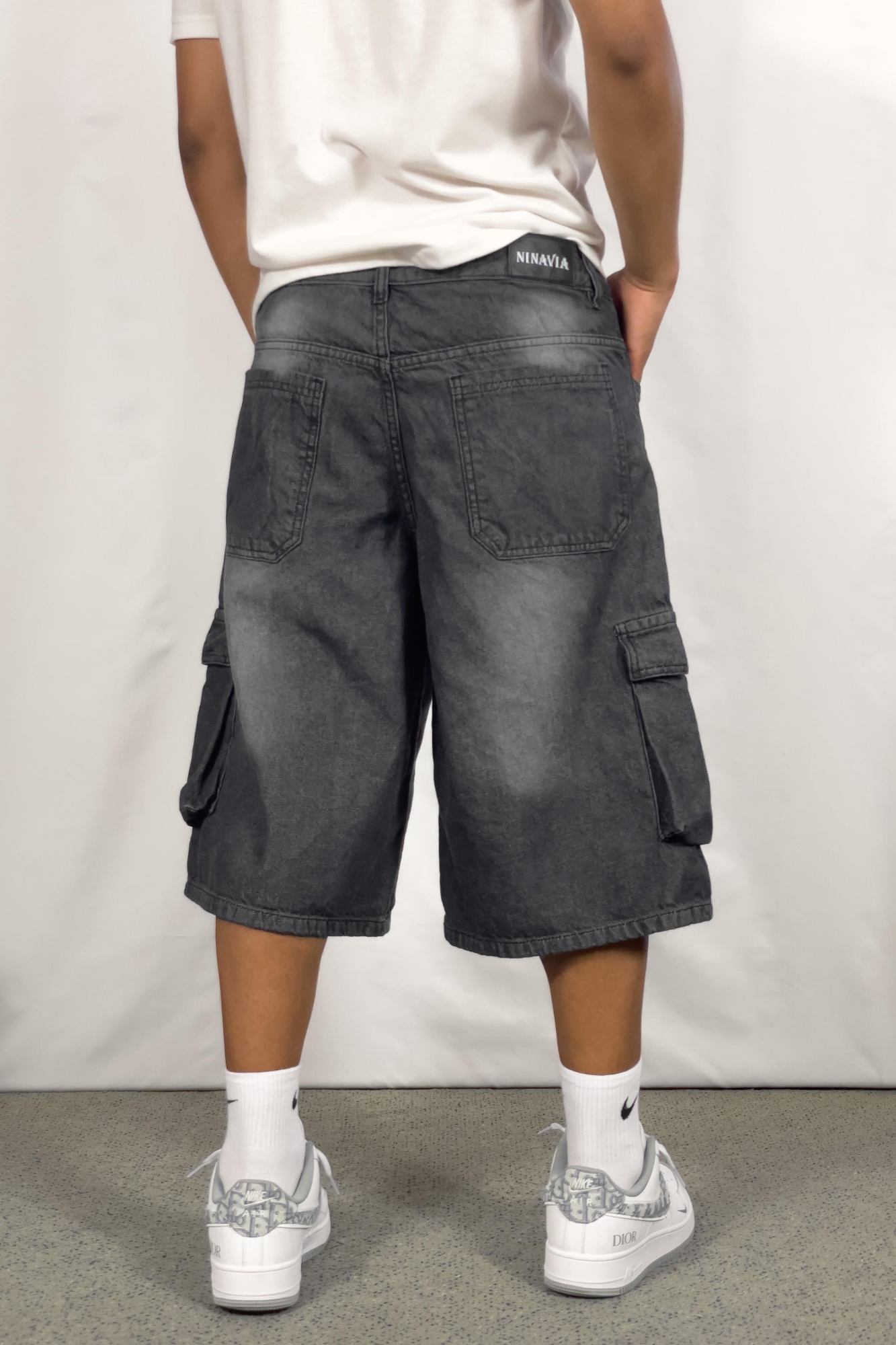Bermuda Baggy Cargo Gris Loc - Imagen 3