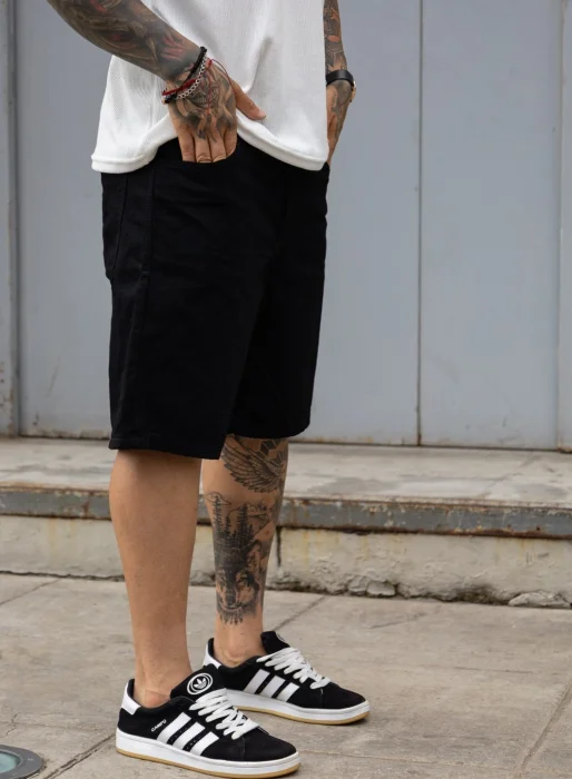 Bermuda Mom Negro Liso