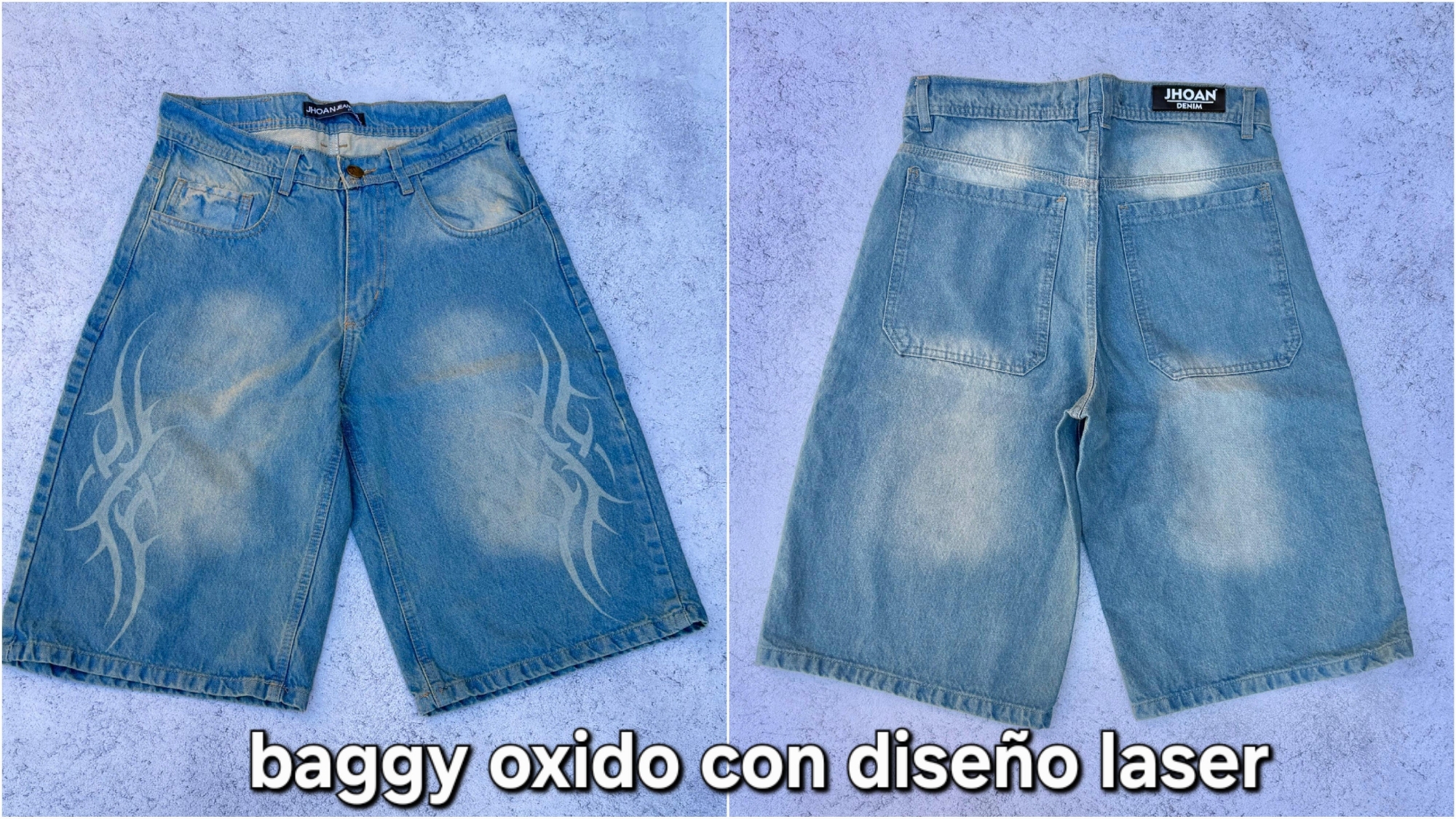 Bermuda Baggy Oxido Matizado con Diseño - Imagen 3