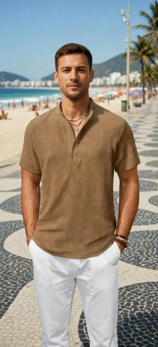 Camisola Twill Cuello Mao