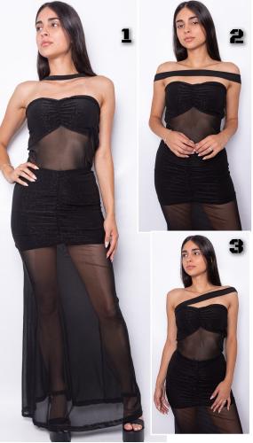 Vestido Strapless Casual con 3 Estilos para Elegir