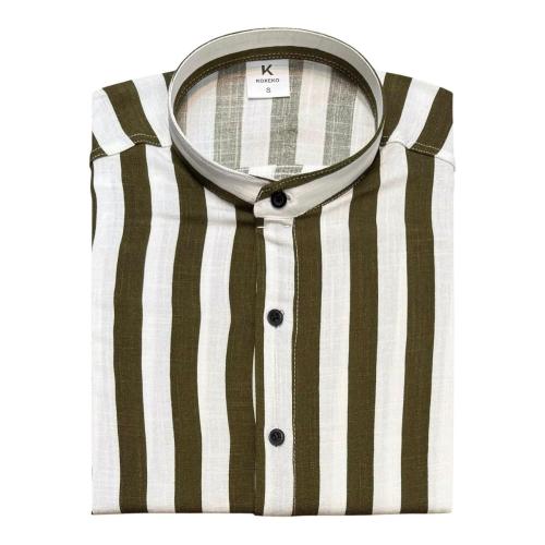 Camisa Cuello Mao a Raya Manga Larga - Miniatura 5