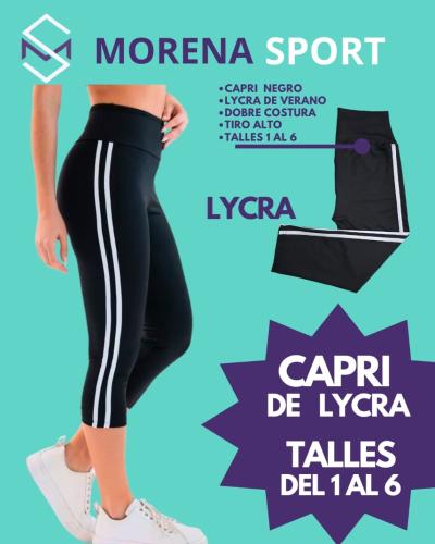 Capri Lycra 2 Tiras Blancas
