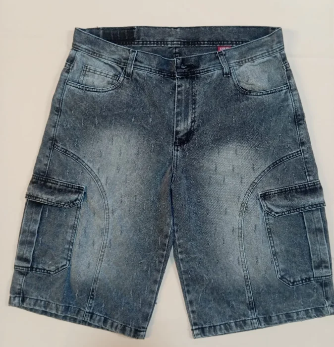 Bermuda Baggy Cargo Gris con Láser