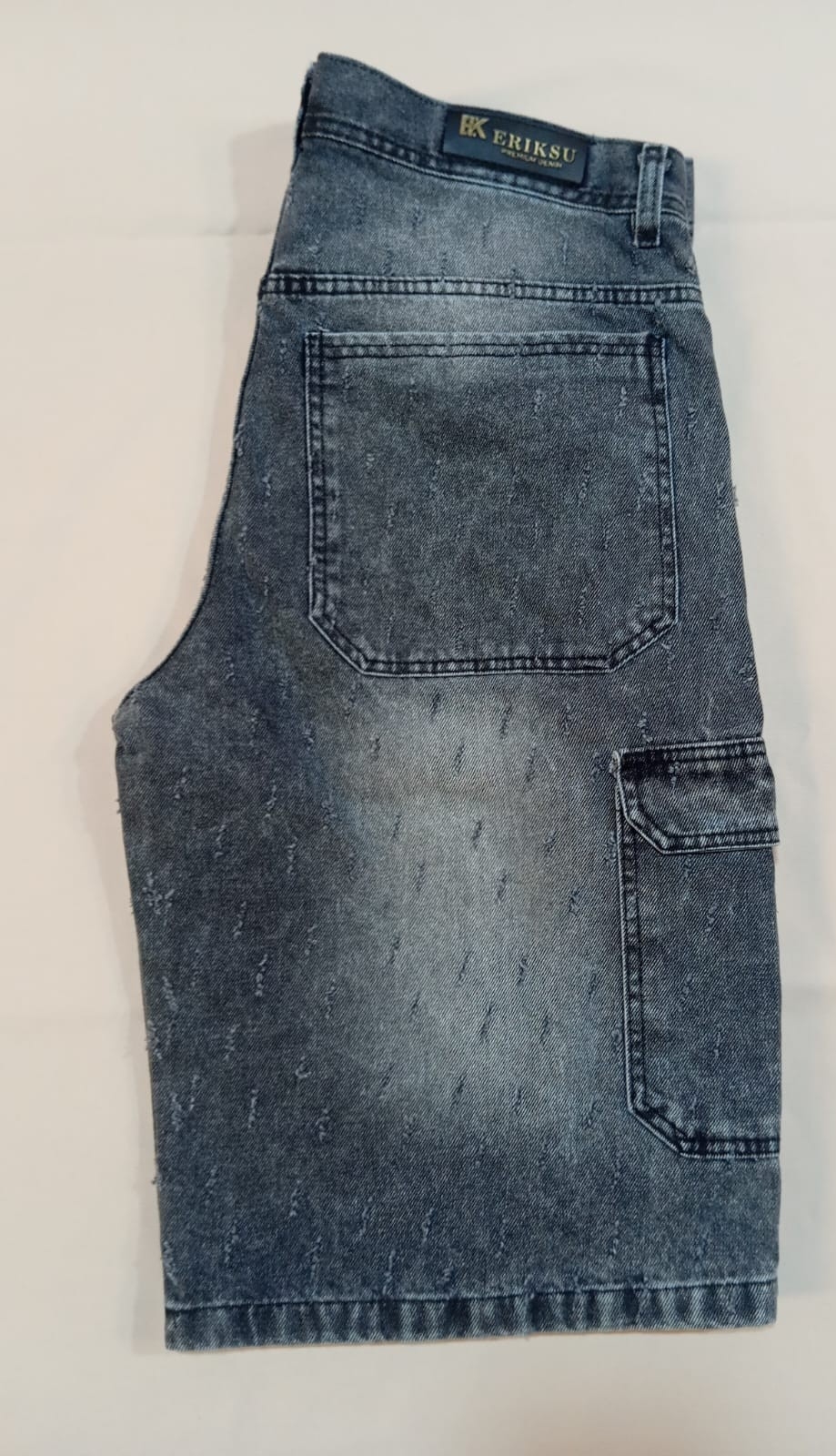 Bermuda Baggy Cargo Gris con Láser - Imagen 2