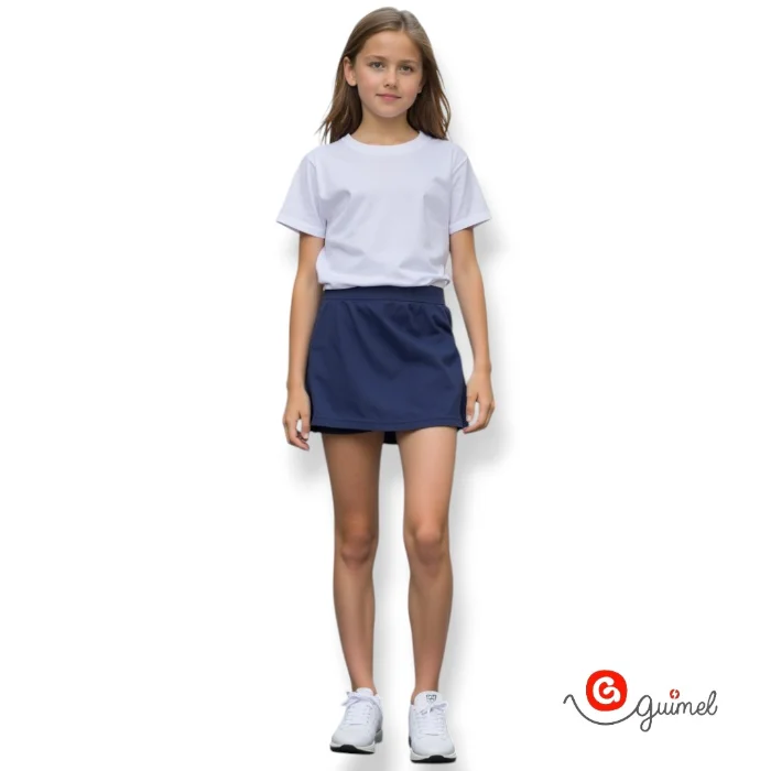 3973 	short Pollera Nenas y Teens Algodon C Lycra