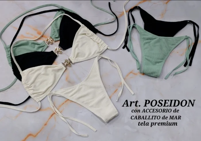 Bikinis Art Poseidon C/accesorio Caballito de Mar Tela Premium