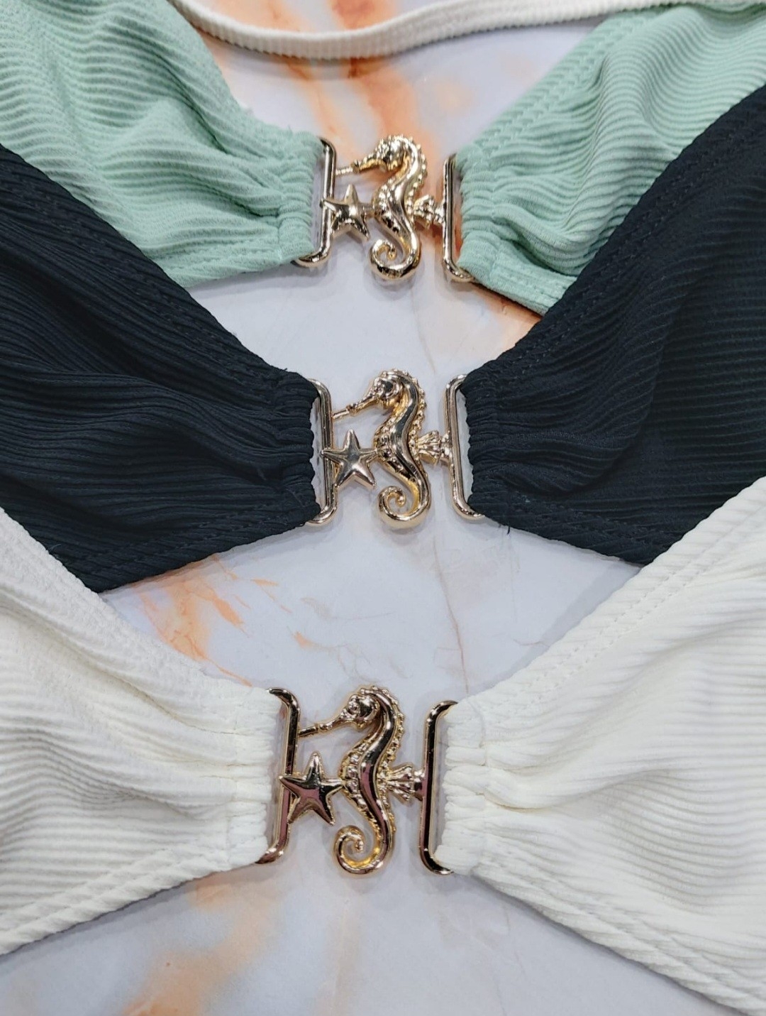 Bikinis Art Poseidon C/accesorio Caballito de Mar Tela Premium - Imagen 2