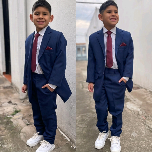 Traje Niño Azul  Formal de Vestir 2 Piezas