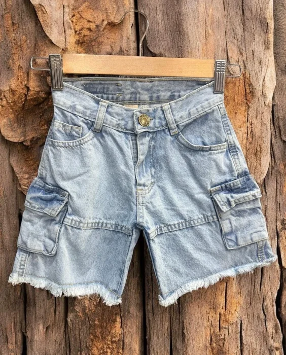 Bermuda Baggy Cargo Niño Celeste