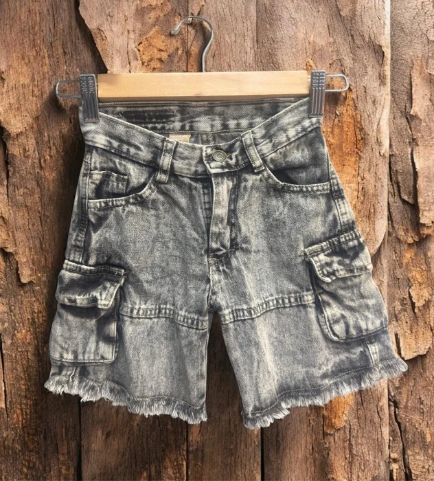 Bermuda Baggy Cargo Niño Gris