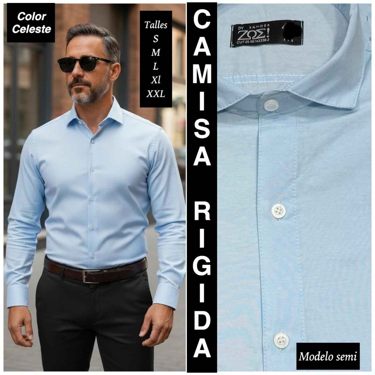 Camisas Lisas Rigidas  Modelo  Semi - Imagen 4
