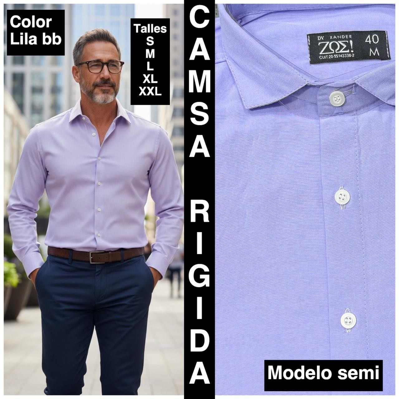 Camisas Lisas Rigidas  Modelo Semi - Imagen 5