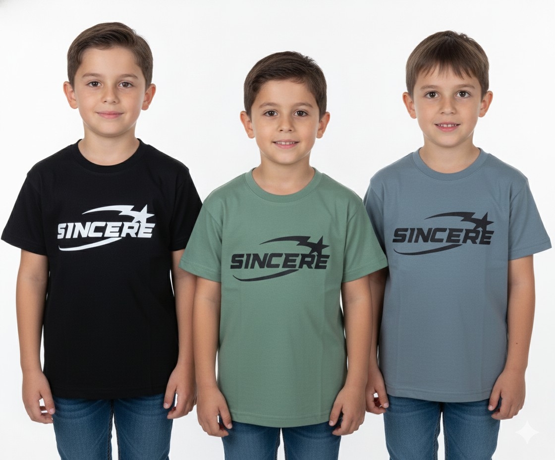 Remera Manga Corta Niños [ Corte Clasico]  ( 100% Algodón Peinando ) - Imagen 2