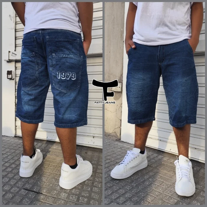 Bermuda Baggy con Bordado de Hombre