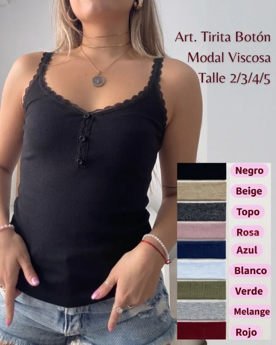 Musculosa Encaje y Boton