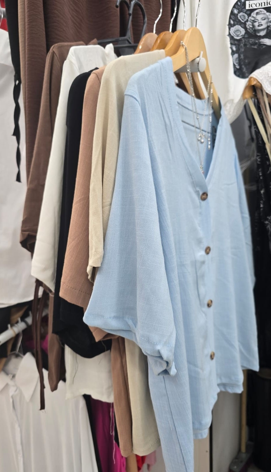 Blusa 3/4 Lino Spandex - Imagen 3