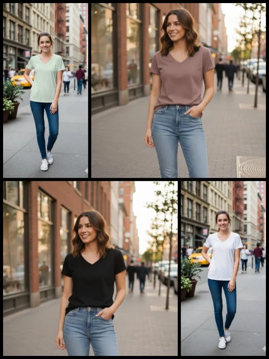 Remera Liza  Cuello V 24.1 Premium