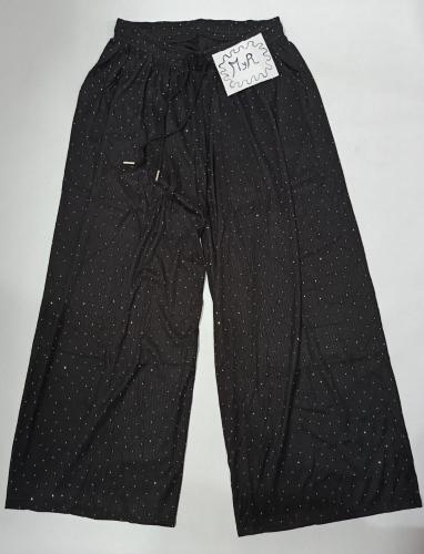 Pantalón Palazzo Lino Elastizado con Brillo