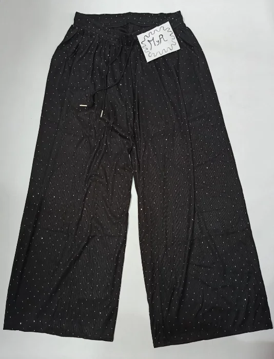 Pantalón Palazzo Lino Elastizado con Brillo