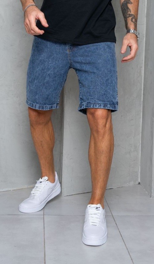 Bermudas Jeans Mom Nevado Liso - Imagen 3