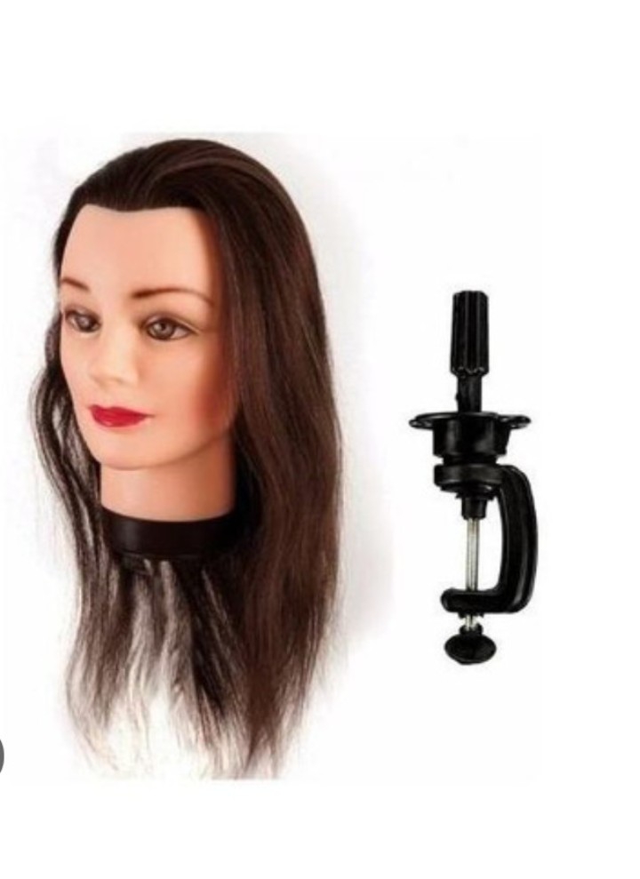 100% Pelo Natural Jessamy W22 Cabeza de Práctica Peluquería Cabezal Soporte Incluído - Imagen 1
