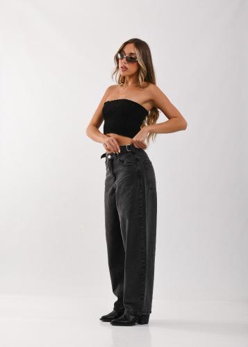 Jeans  Baggy Color Gris Oscuro
