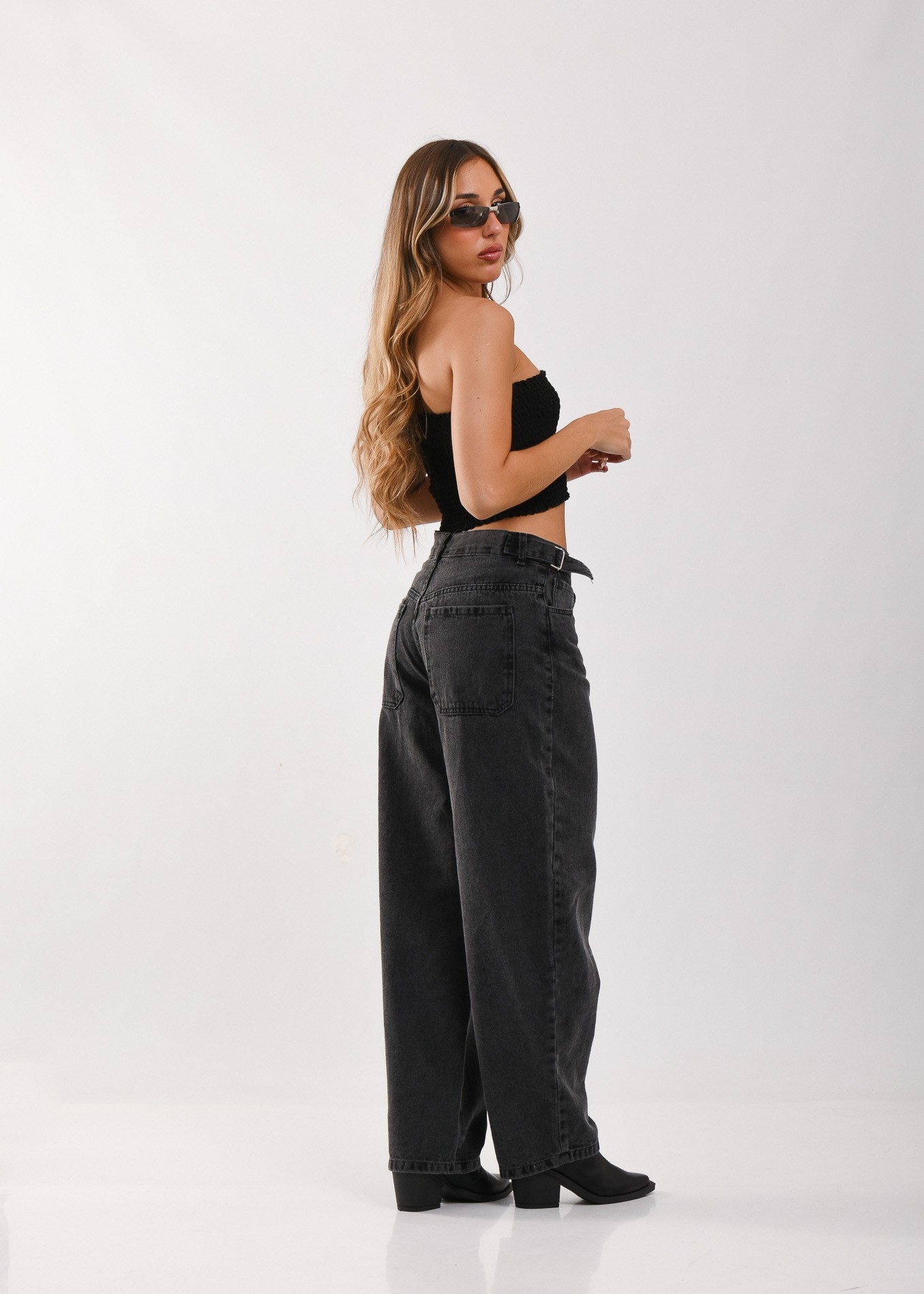 Jeans  Baggy Color Gris Oscuro - Imagen 2