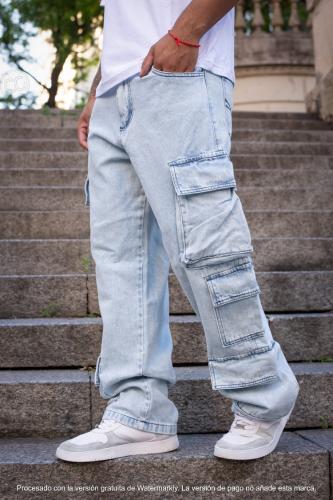 Pergamino - Jeans Multicargo Celeste - Miniatura 4