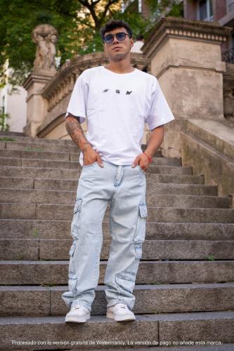 Pergamino - Jeans Multicargo Celeste - Miniatura 5