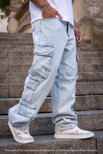 Pergamino - Jeans Multicargo Celeste - Miniatura 6