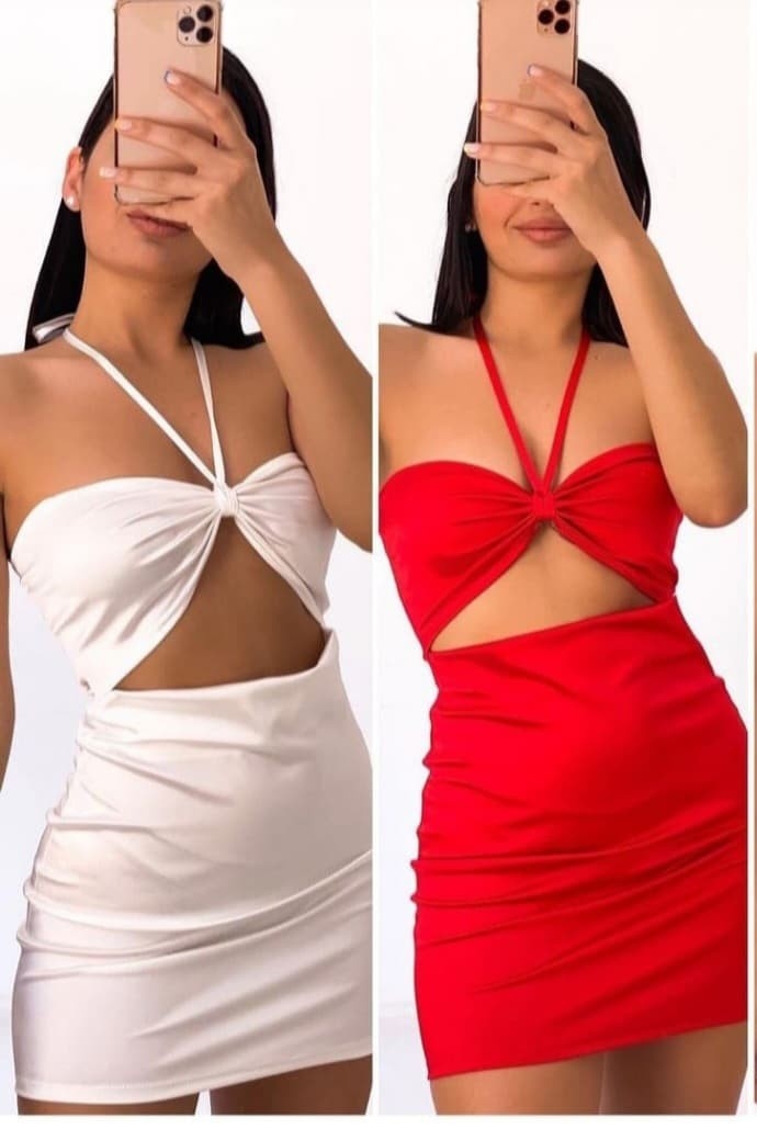 Vestido para Fiesta Corto de Licra Saten - Imagen 3
