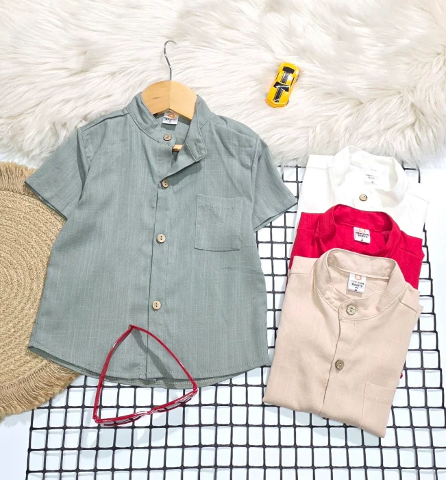 Camisa Cuello Mao Bebe